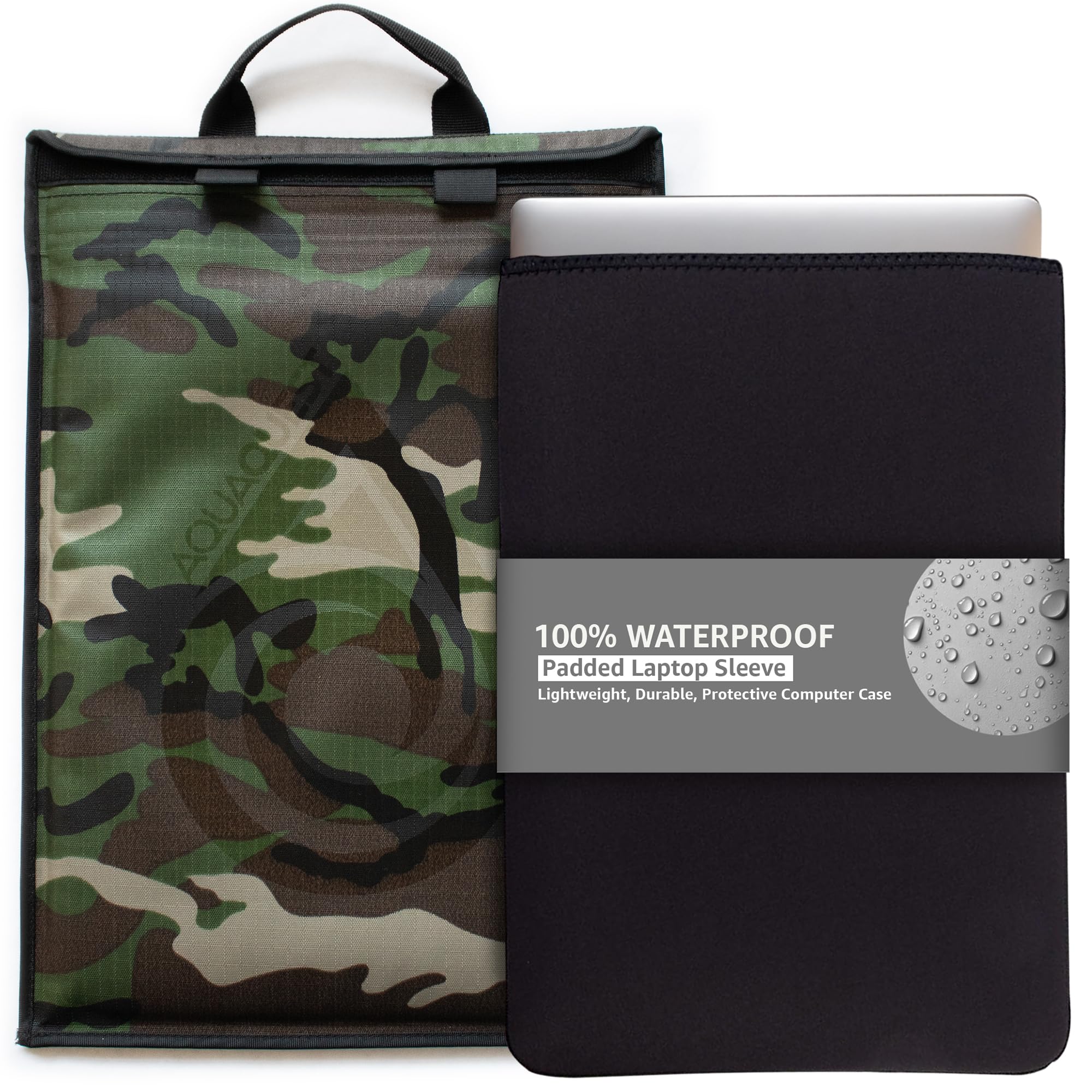 Aqua Quest Storm Laptop Case - 100% Waterproof Pouch for Apple, Samsung, Acer, Dell, Asus, Lenovo, HP Lightweight Sleeve - 11, 13, 15, 17 inch, Black, Red, Green, Blue, Grey, Camo (11 inch, Camo)