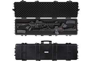 COSTWAY Large Hard Rifle Case, Shockproof Waterproof Gun Case With - View #13