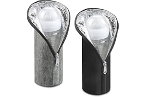 Bercoor 2 Pack Insulated Baby Bottle Bags, Baby Bottle Cooler Tote Bags, Nursing Bottle Cooler Warmer Bag for Outing Milk Bottle Storage