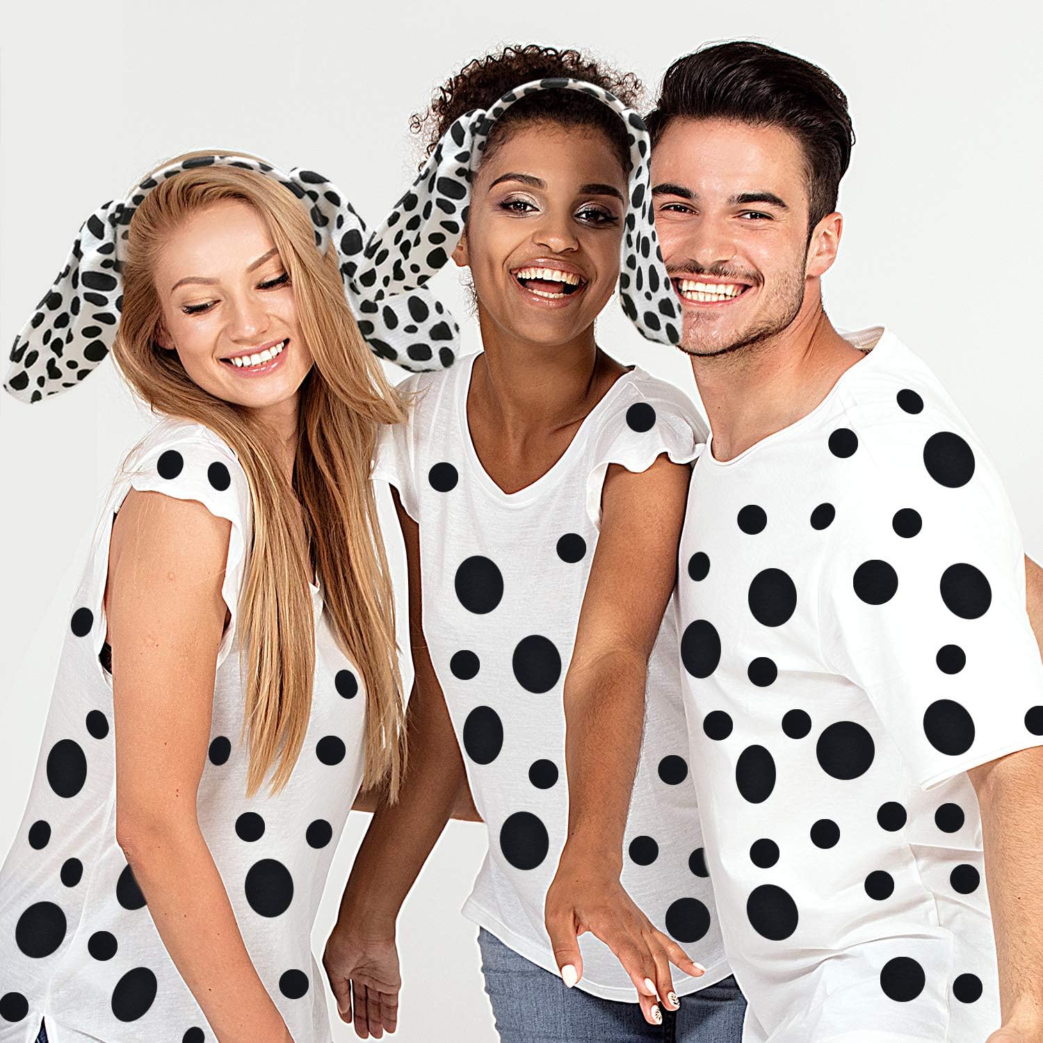 Coopay 9 Pieces Christmas Dalmatian Costume Set Dog Ears Headband Kit Include Dalmatian Ears Headbands Bow Tie and Dalmatian Tail for Christmas Halloween New Year Cosplay Costume or Party Decoration: Toys & Games
