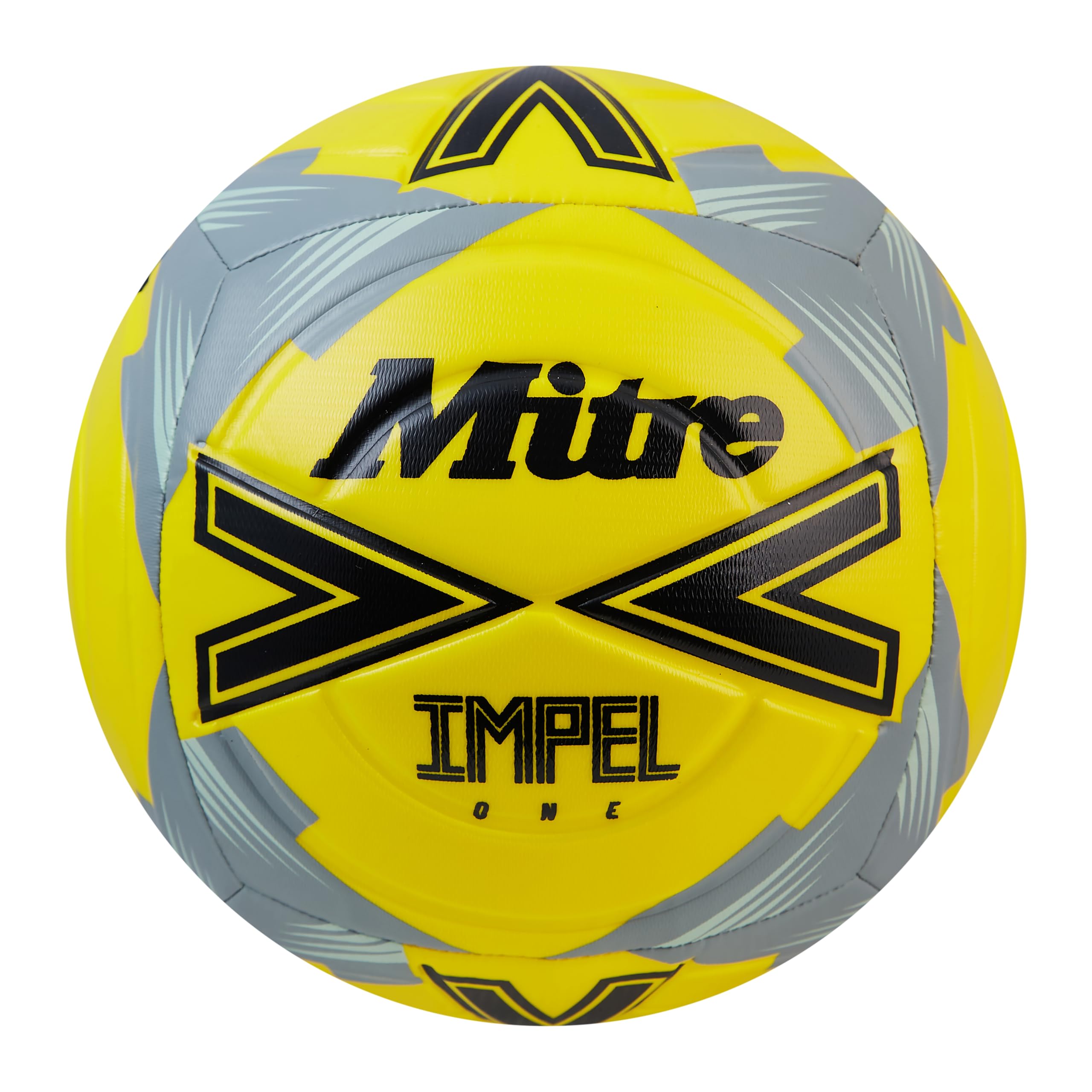 Mitre Adult Impel One 24 Football, Fluo Yellow/Black/Circular Grey, 4