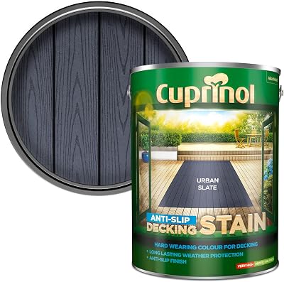 Dulux Cuprinol Anti-Slip Decking Stain Urban Slate 5L Long Lasting Weather