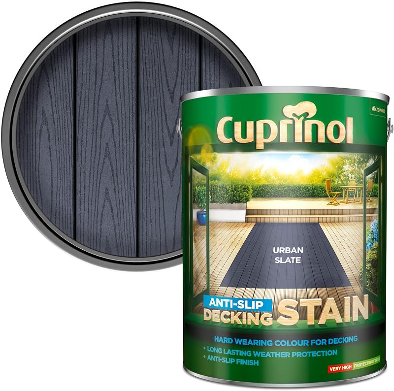 Dulux Cuprinol Anti-Slip Decking Stain Urban Slate 5L Long Lasting Weather