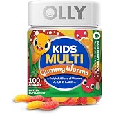 OLLY Kids Multi Gummy Worms, Overall Wellness &amp; Immune Support - 100 Count | Kids Support, B Vitamins, Zinc, Vitamin A, C, D &amp; E, No Synthetic Colors, No Synthetic Flavors