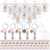 CraftyDream 20 Sets Glow in The Dark Donut Keychains Bulk Emotional Appreciation Positive Support Gift for Employee Coworker Teacher Volunteer Team