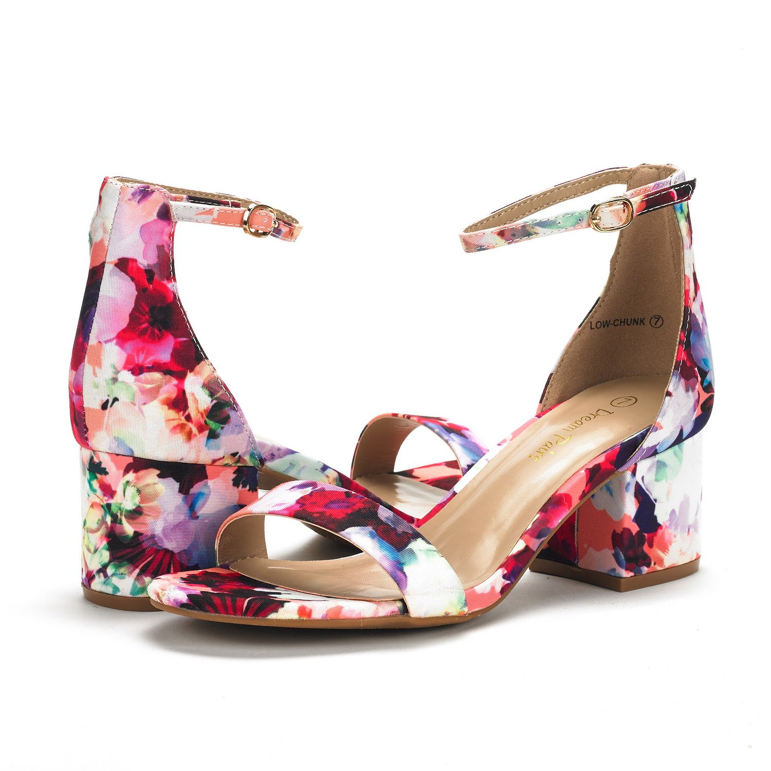 DREAM PAIRS Women's Low-Chunk Low Heel Pump Sandals - Image 3