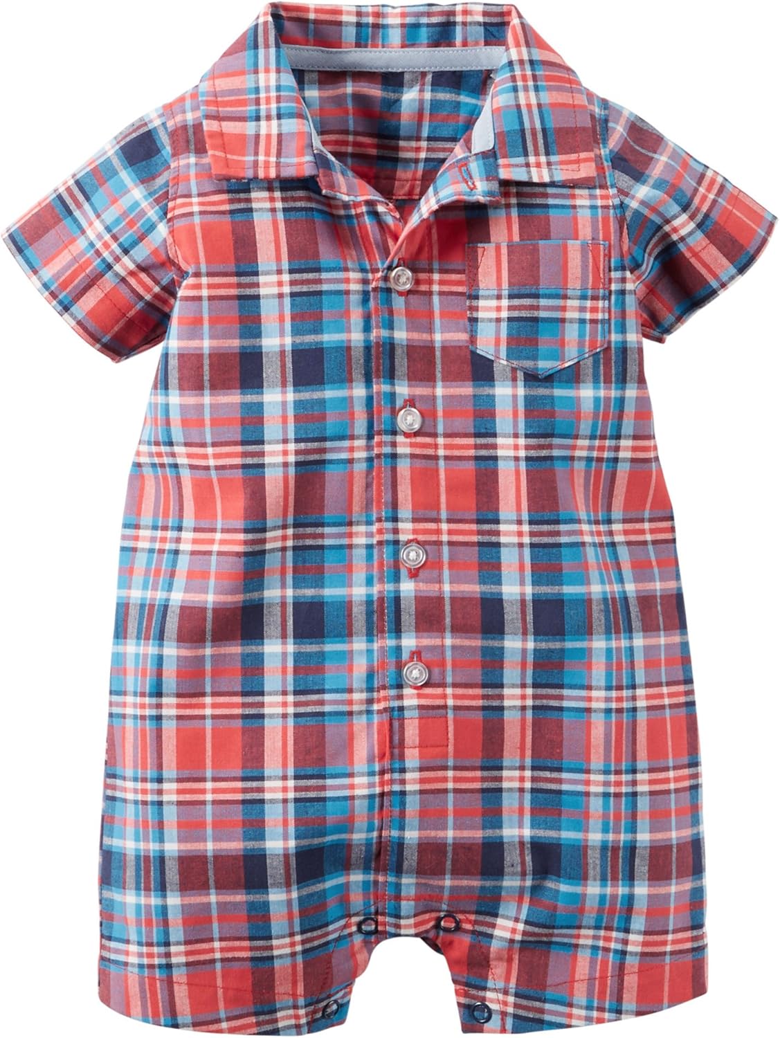 plaid romper baby boy