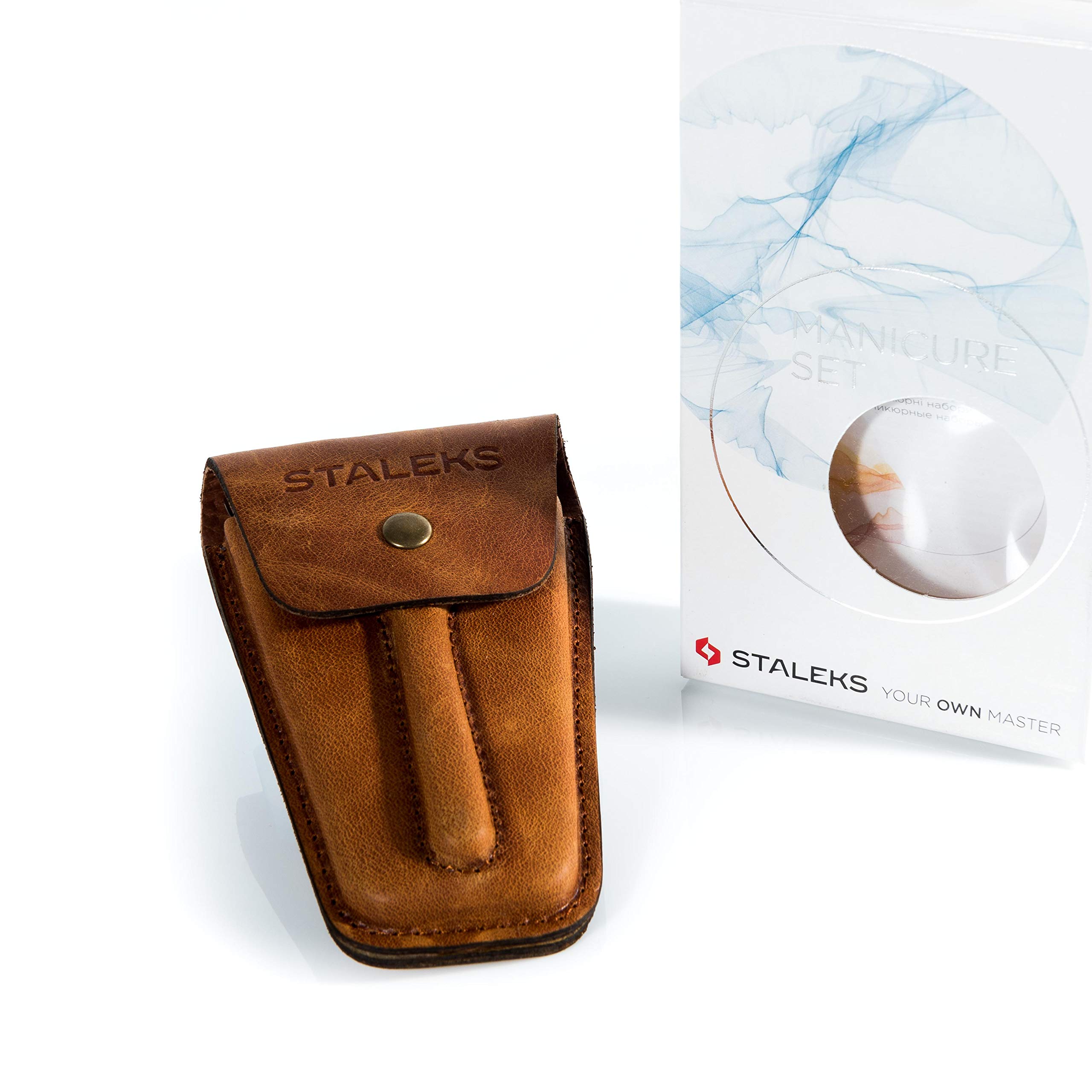 Staleks PRO Manicure Set in Real Leather Case - 5 stainless steel tools