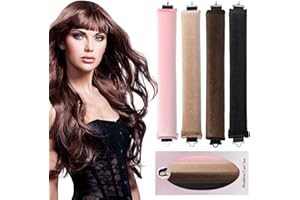 BriCos Heatless Overnight Blowout Rods, Heatless Curls Rod, Jumbo Flexi Rods with Hook for Long Hair, No Heat Curls Rollers to Sleep In, Women All Hair Styling Tools, 4 Colors