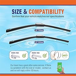 WOWIPER 28 and 20 inch Windshield Wiper Blades