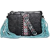 Jormino Small Crossbody Handbag for Women, Fringe Tassel Shoulder Purse, Western Wristlet Wallet