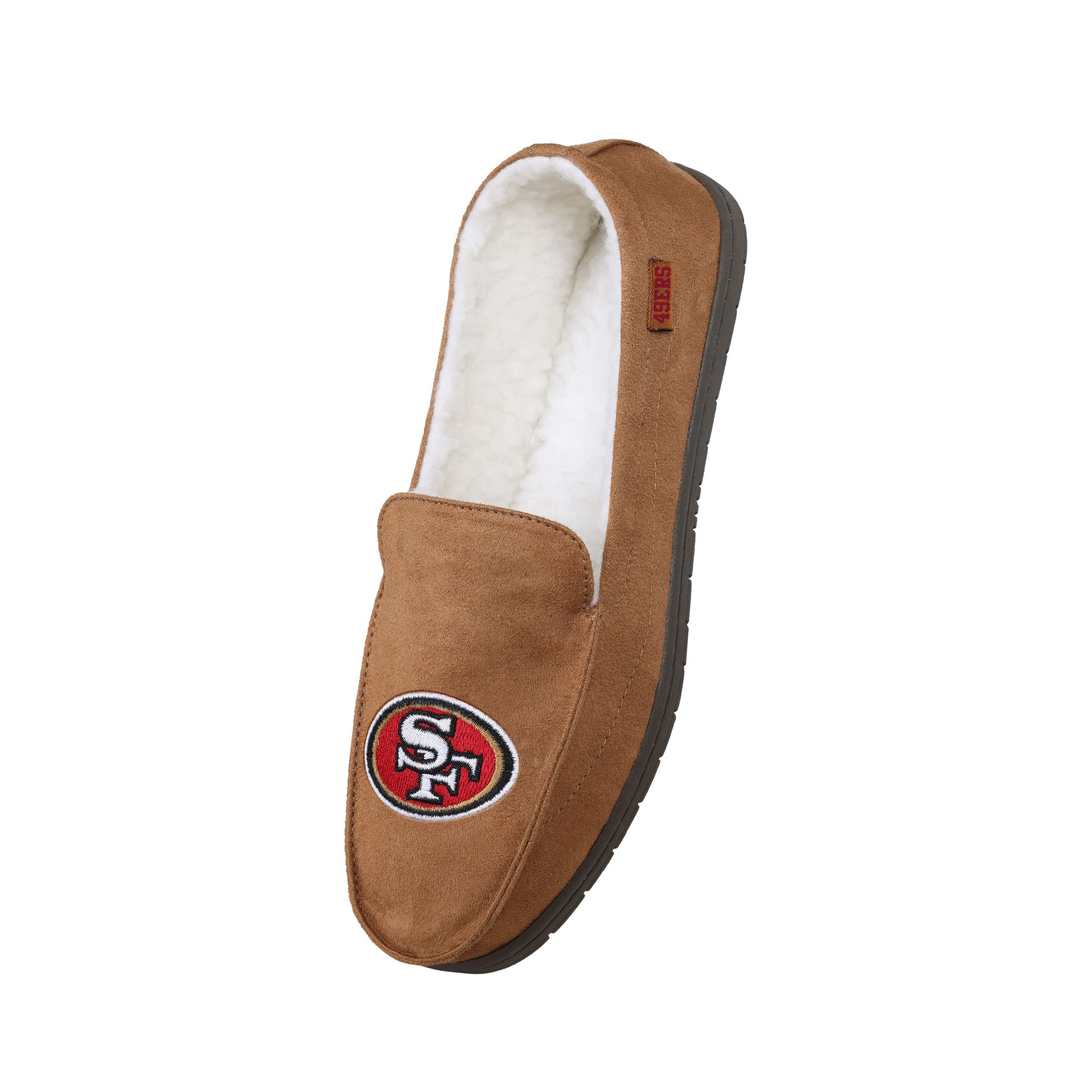 FOCO San Francisco 49ers NFL Mens Exclusive Beige Moccasin - L