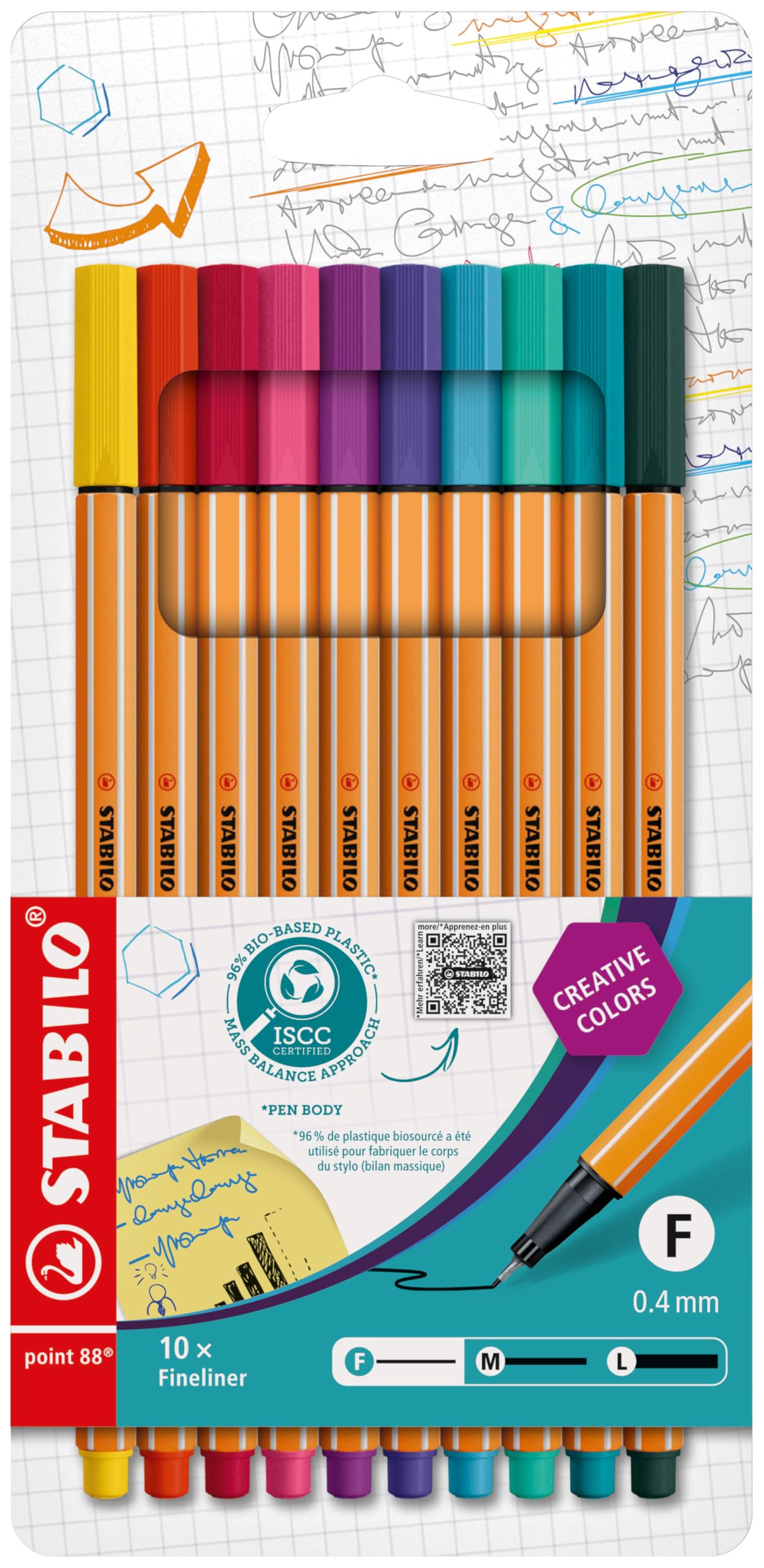 STABILO point 88 - Fineliner - Pack of 10 - Special Colours