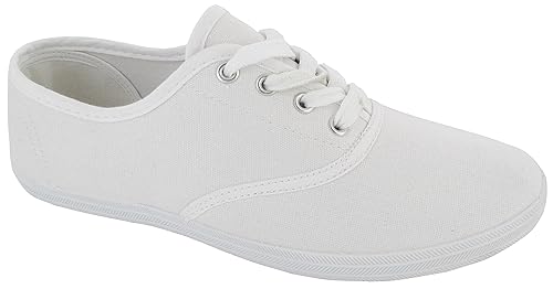 ladies white plimsolls