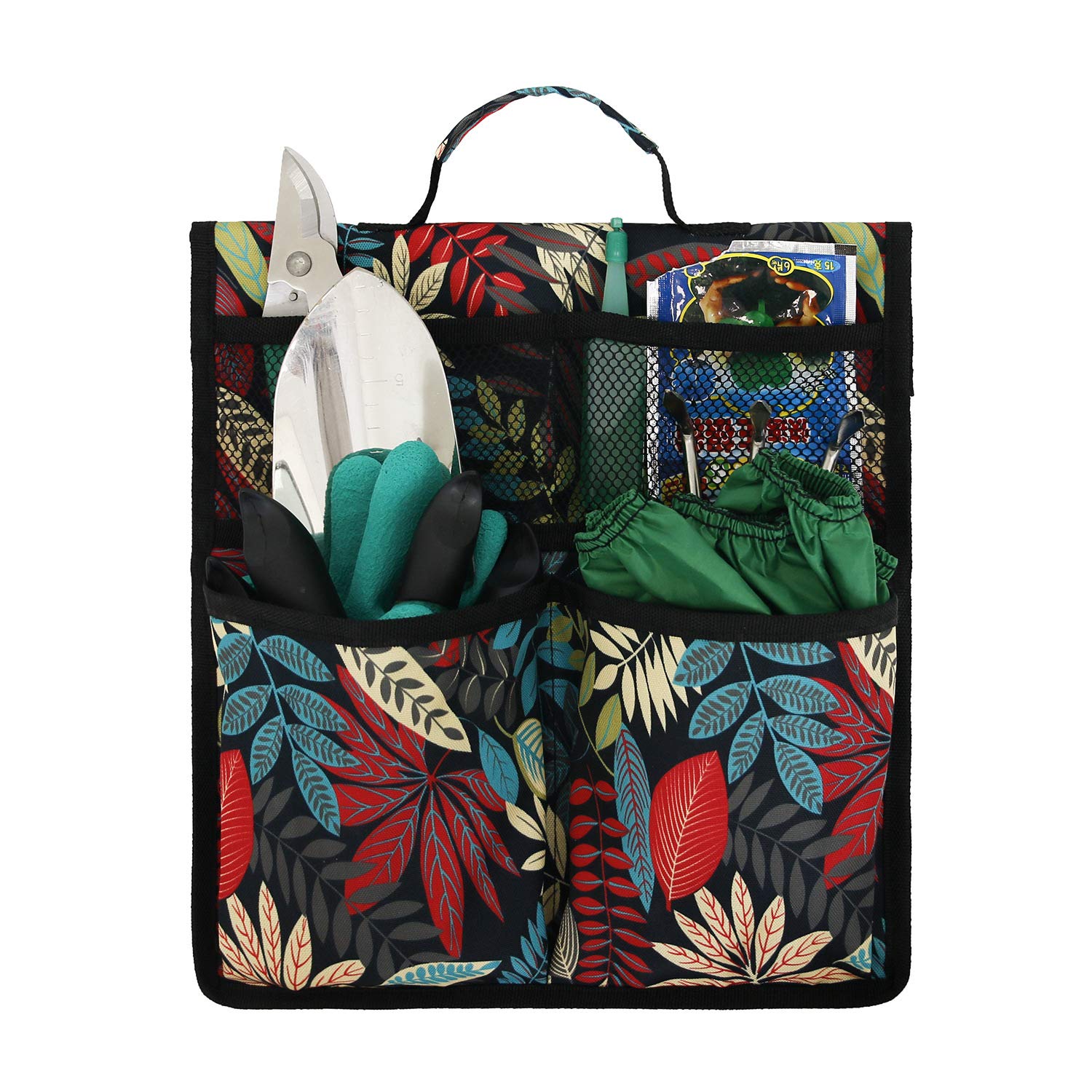 JINTN Garden Tool Bag Oxford Kneeler Tool Bag Folding Work Cart Storage Pouch Bag Kneeling Chair Bag Essential Gardening Tool Organizer Tote Multiple Pockets Outdoor Gardener Carry Bag(Only Tool Bag)