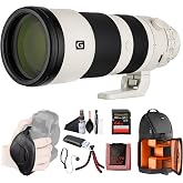 Sony FE 200-600mm F5.6-6.3 Lens &amp; Card Reader Bundle | For Photography &amp; Video | Full-Frame E-Mount | G Lens Optics + 64GB Memory Card + Telephoto Lens + Backpack + Tripod