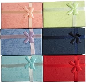 LeBeila 12pcs Paper Jewelry Gifts Boxes For Jewelry Display-Rings, Small Watches, Necklaces, Earrings, Bracelet Gift Packaging Box (Mix Color)