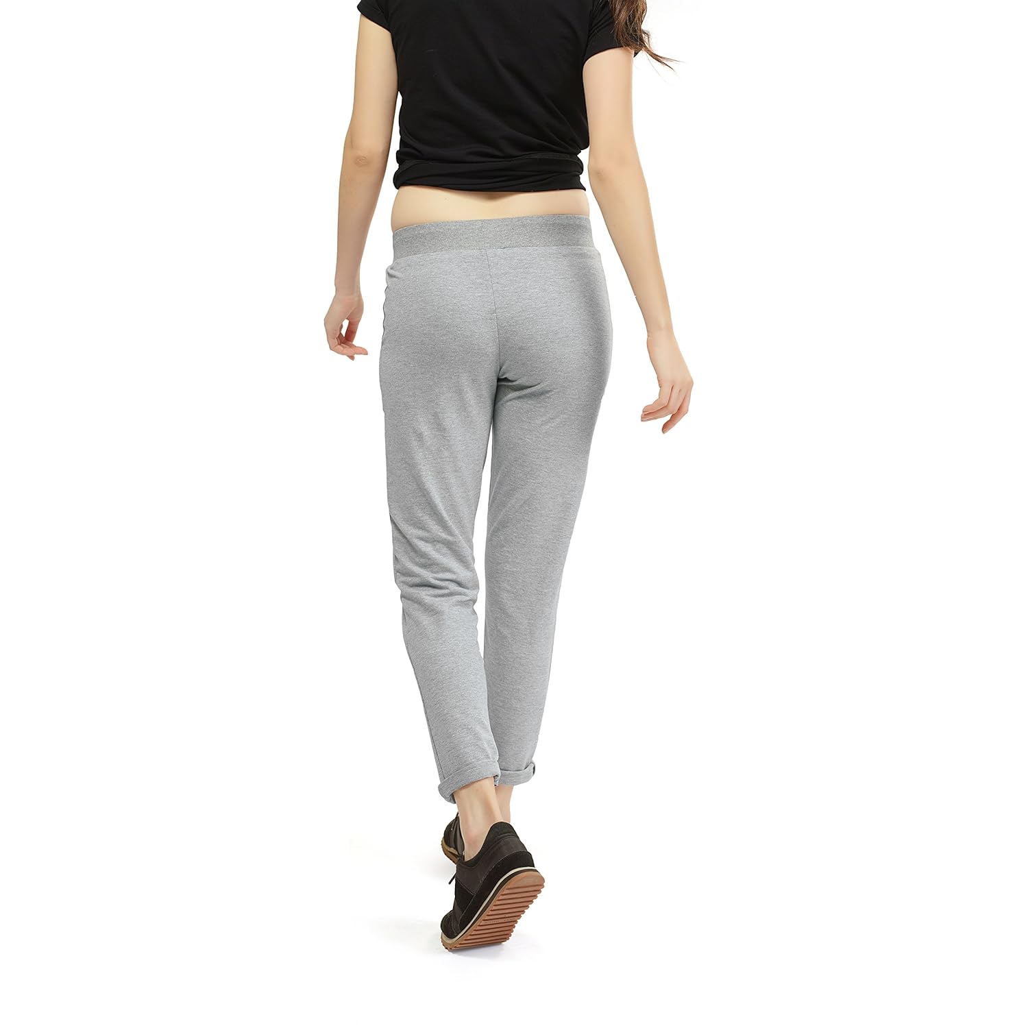 zeyo women's cotton grey yoga, gym track pant