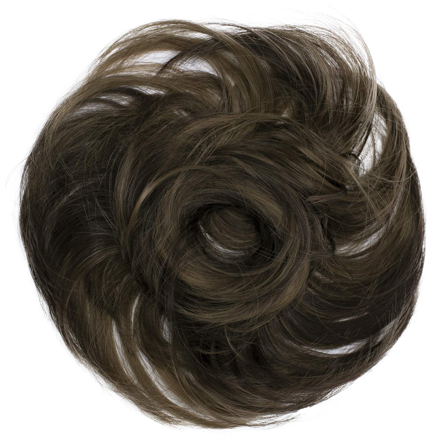 CAISHA Synthetic Fiber Hairpiece Scrunchie Scrunchy Updo Slightly Wavy Brown Mix G34B โ image 1