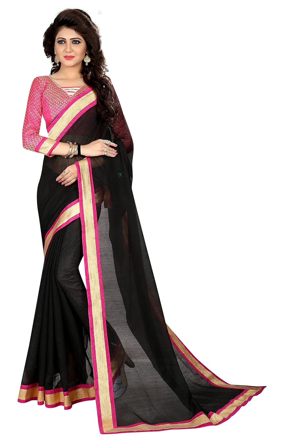 jenny fashion women's embriodered chanderi cotton saree