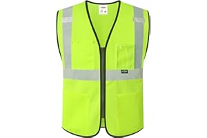 JKSafety Safety Vest for Men Women Hi Vis Construction Vest with Pockets Class 2 High Visibility Meet ANSI Standard