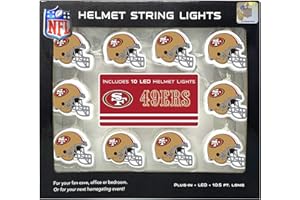 PARTY ANIMAL NFL LED Helmet String Lights with Adaptor Plug Included, Battery Operated Football Fairy Lights for Indoor Home Décor