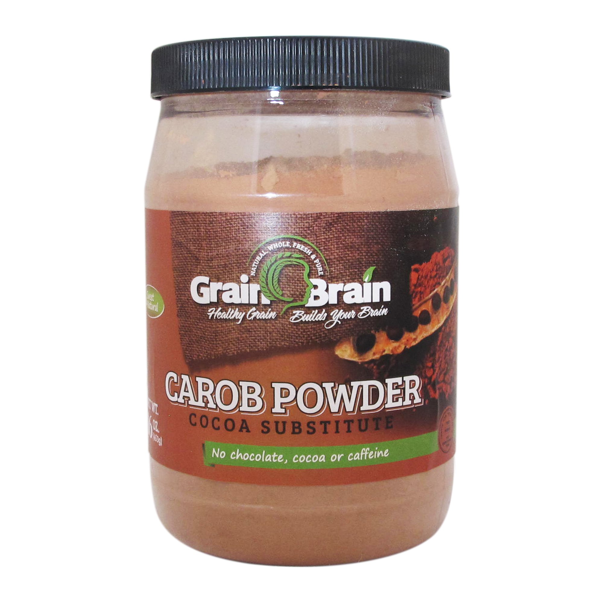 Grain Brain Natural Carob powder (16 oz) Untoasted, Buy Online in