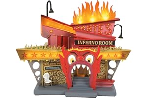 Department 56 Beetlejuice Village Dante's Inferno Lounge Lit Building, 6.69 Inch, Multicolor