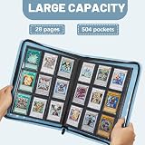 Lictin Trading Card Album 504 Pockets Leather Zip Page Binder Blue view 2