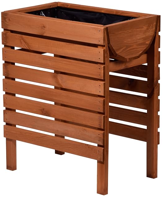 dobar - Bancal de Madera Decorativo (Pino, marrón) para jardín ...