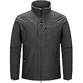 33,000ft Men's Lightweight Softshell Jacket Warm Fleece Lined Windbreaker Waterproof Soft Shell for Outdoor Hiking