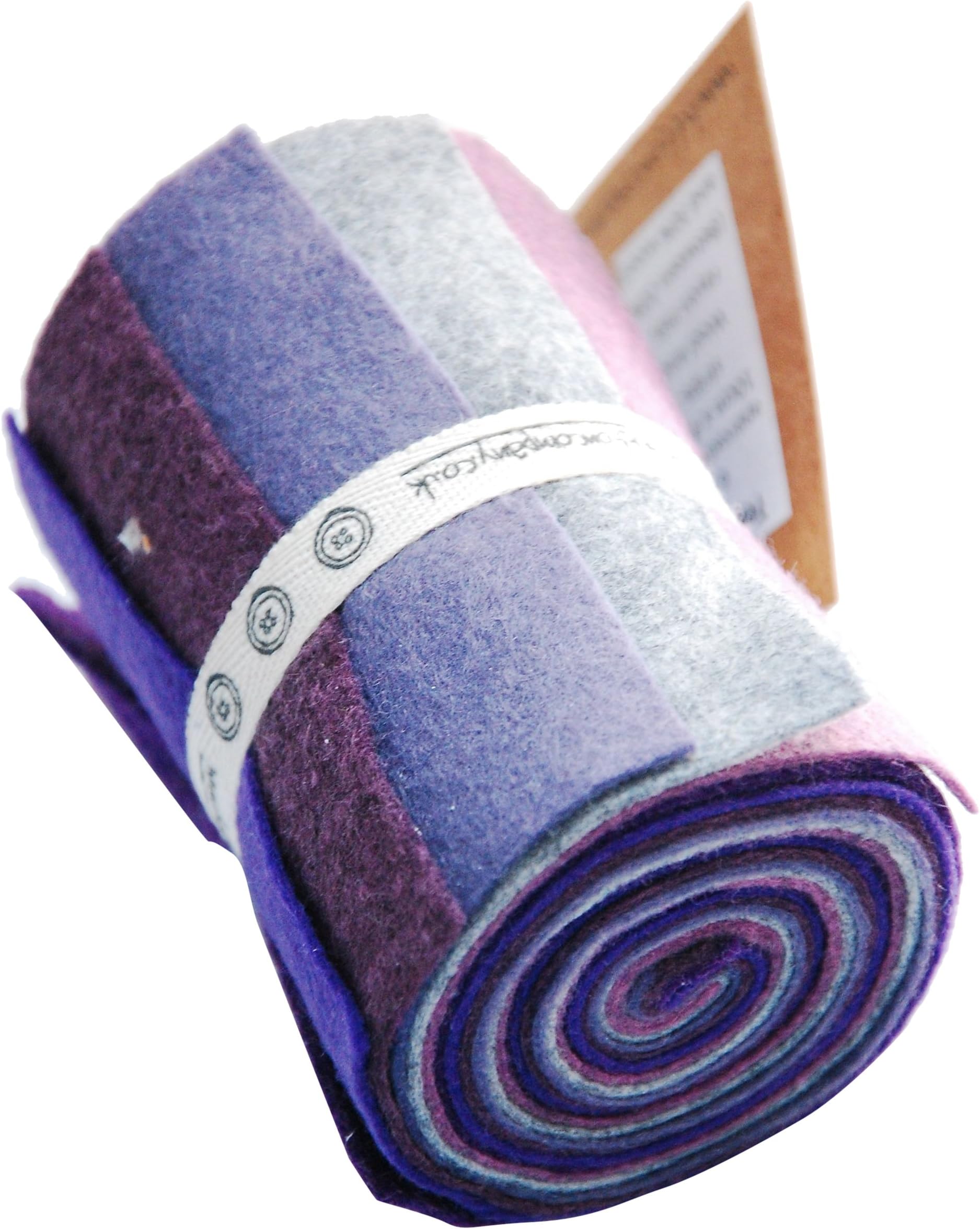 Button Company The 6 x 10 x 45 cm Woolfelt Felt Roll-Purple Haze Colours, Purple