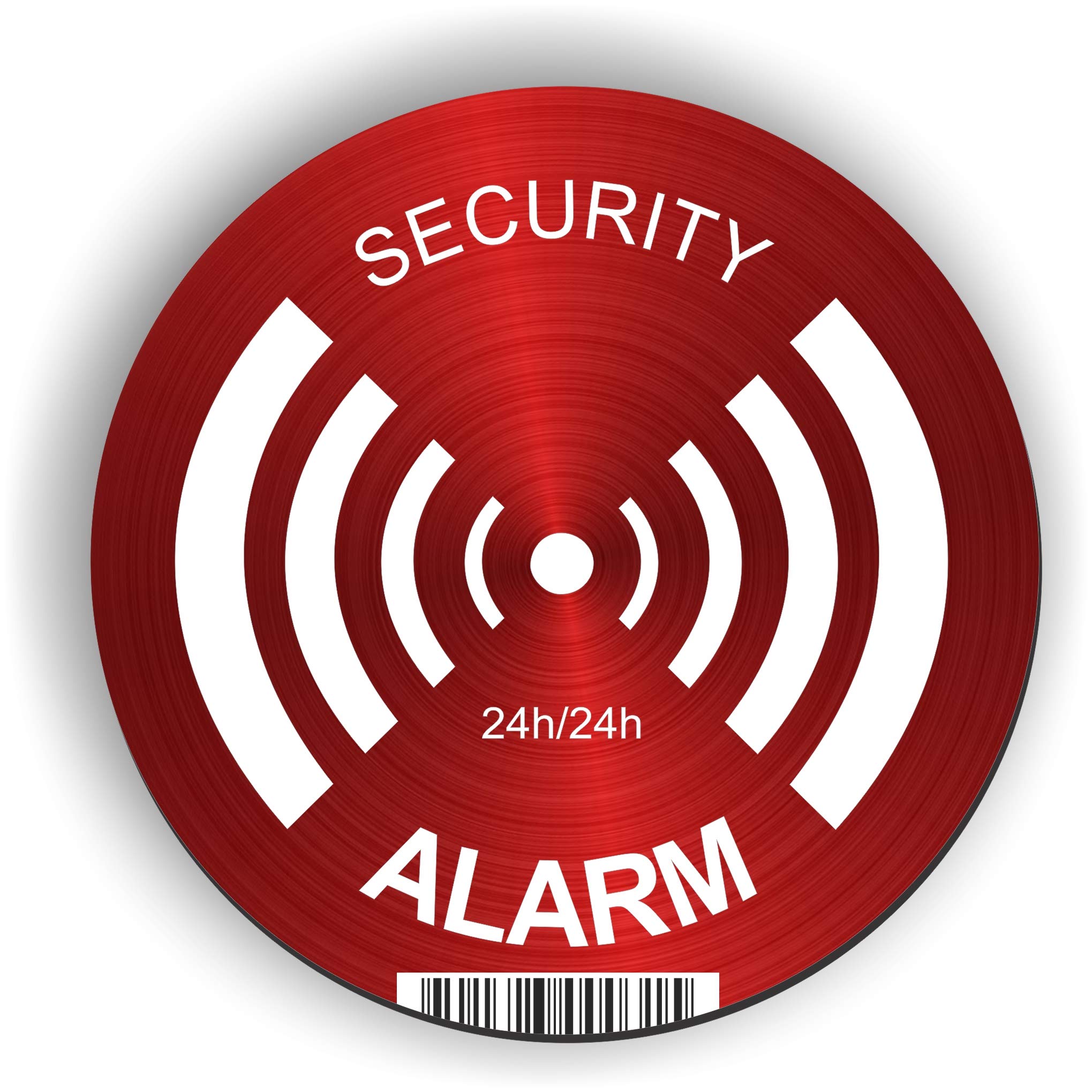 imaggge.com Rigid Panel Alarm - Security - Round 15 cm - Heavy Duty - Aluminium (Not PVC) - Report Surveillance/Camera System - for Wall, Pole, Fence — image 1