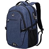 SHRRADOO Anti Theft Laptop Backpack Travel Backpacks with usb Charging Port for Women Men High School College Backpack Computer Bag Fits 17 Inch Laptop,Royal Blue