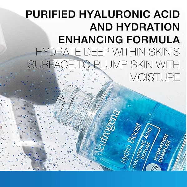 NEUTROGENA HYDRO BOOST HYALURONIC ACID SERUM FOR FACE & NECK, LIGHTWEIGHT DAILY HYDRATING SERUM WITH HYALURONIC ACID FOR DRY SKIN, OIL-FREE, NON-COMEDOGENIC, FRAGRANCE-FREE, 1 FL. OZ