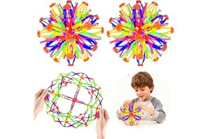 AGSIXZLAN 2Pcs Colorful Sphere Expandable Breathing Balls Fidget Toy-Stress Reliever ,Collapsible Expanding Magic Ball Toys from 6" to 12"for Kids & Adults Mindfulness Meditation Practices,Yoga -ADHD