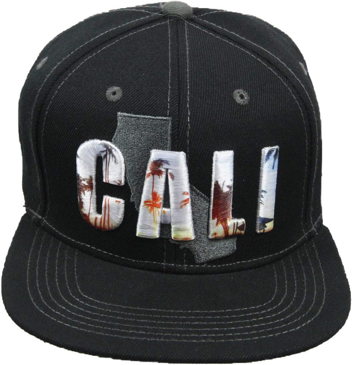 CALI Baseball Cap Snapback Flat Bill Sun Hat Visor CA California
