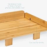 Navaris Clip-on Bedside Shelf Bamboo Bed Frame Table 38x26x11cm view 6