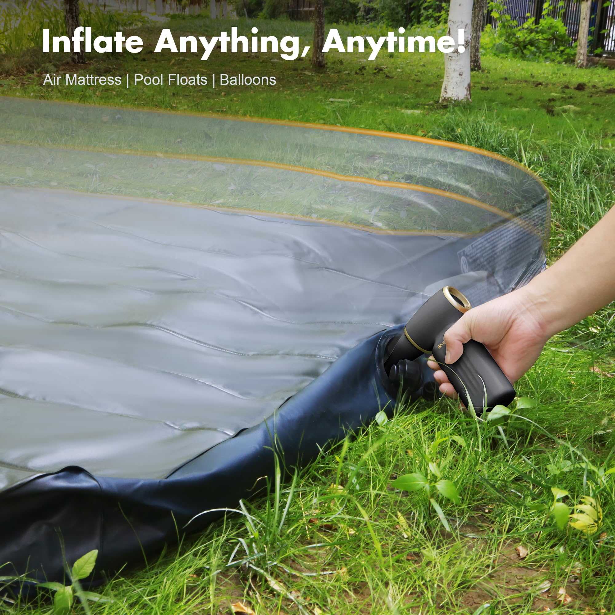 SHOWSUN Electric Air Duster, Compressed Air Duster, 130000RPM Brushless Motor Cordless Leaf Blower, Long Runtime 8000mAh Rechargeable Air Broom for PC Keyboard, Car, Home and Outdoors Cleaning