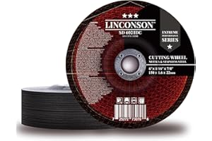 LINCONSON 25 Pack 6 Inch Cut Off Wheel for Metal & Stainless Steel Used On Angle Grinder 6”x1/16”x7/8" Depressed Center Disc (SD6021DC)