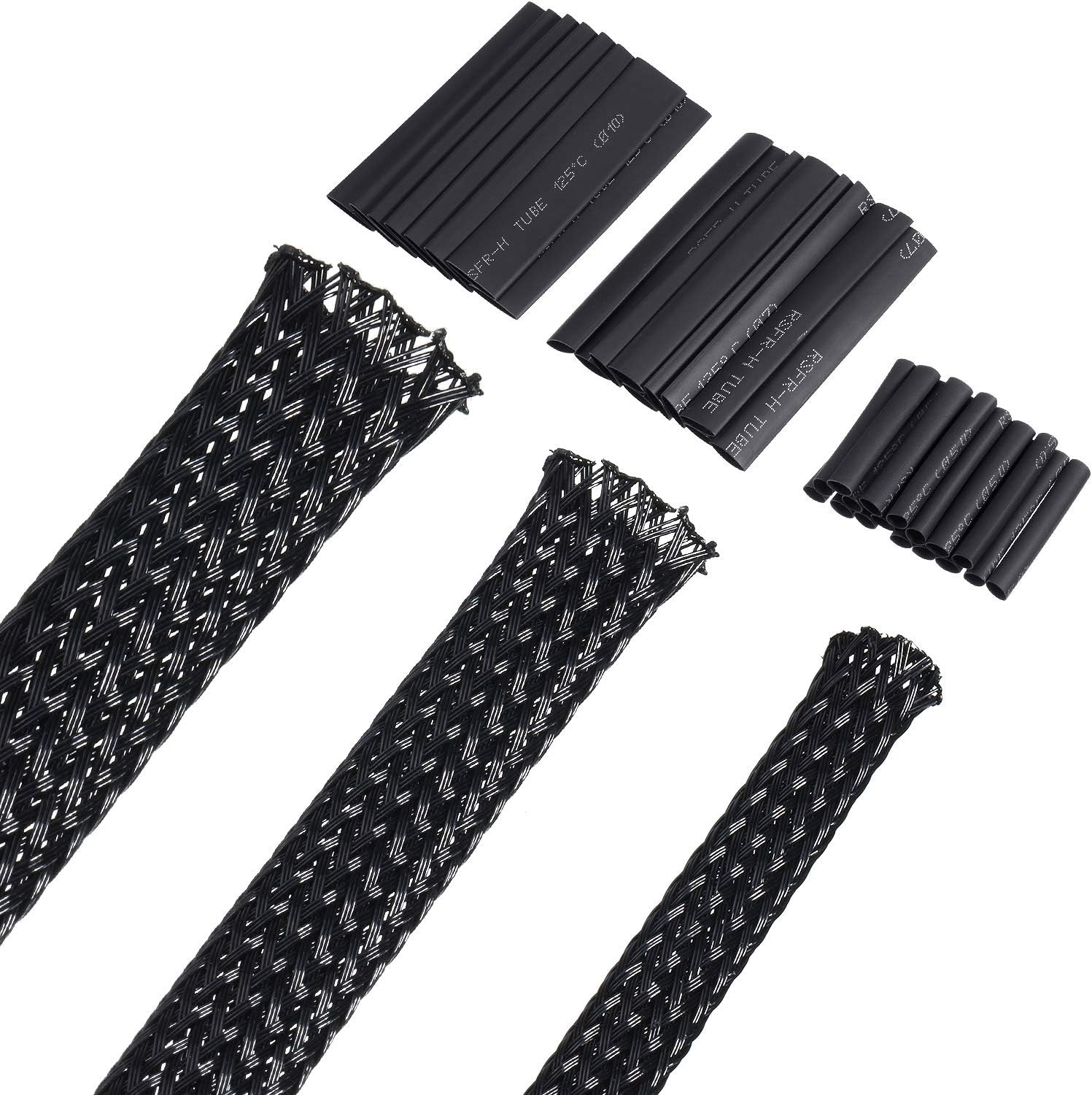 Boao 50 ft PET Expandable Braided Cable Sleeve