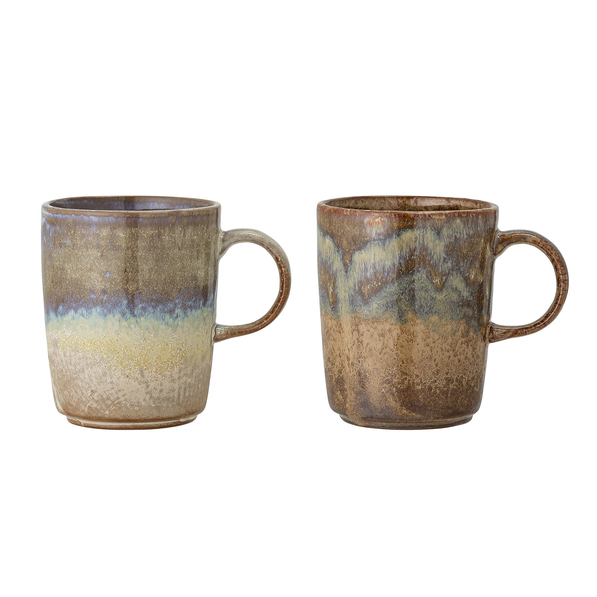 Bloomingville Set of 2 Dahlia Brown Ceramic Mugs