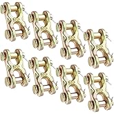 SEHOI 8 Packs 3/8 Inch Twin Clevis Link, Zinc Plated G70 Forged Chain Repair Links, Truck Trailer Tie Down Links for Trucks, Trailers, 6600 Working Load Limit