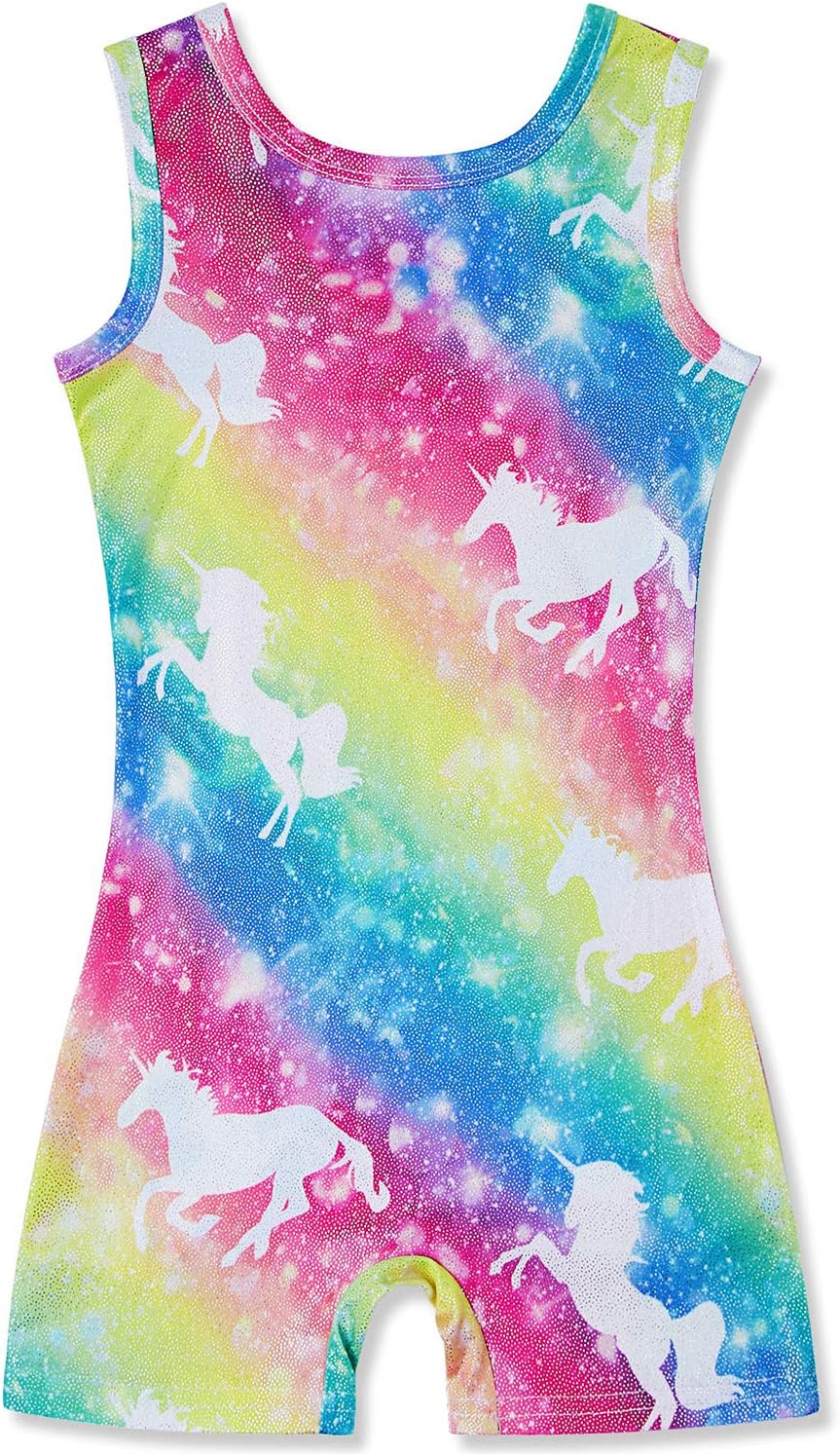Loveternal Girl Gymnastics Leotards One Piece Sparkle Biketards Dancing Athletic Ballet Unitards 3-7T