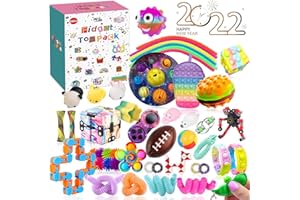 Pudcoco Sensory Big Fidget Toy Pack, Anti-Stress Fidget Toy,Pop Bubble Fidget Toy for Kids Adults Play Together