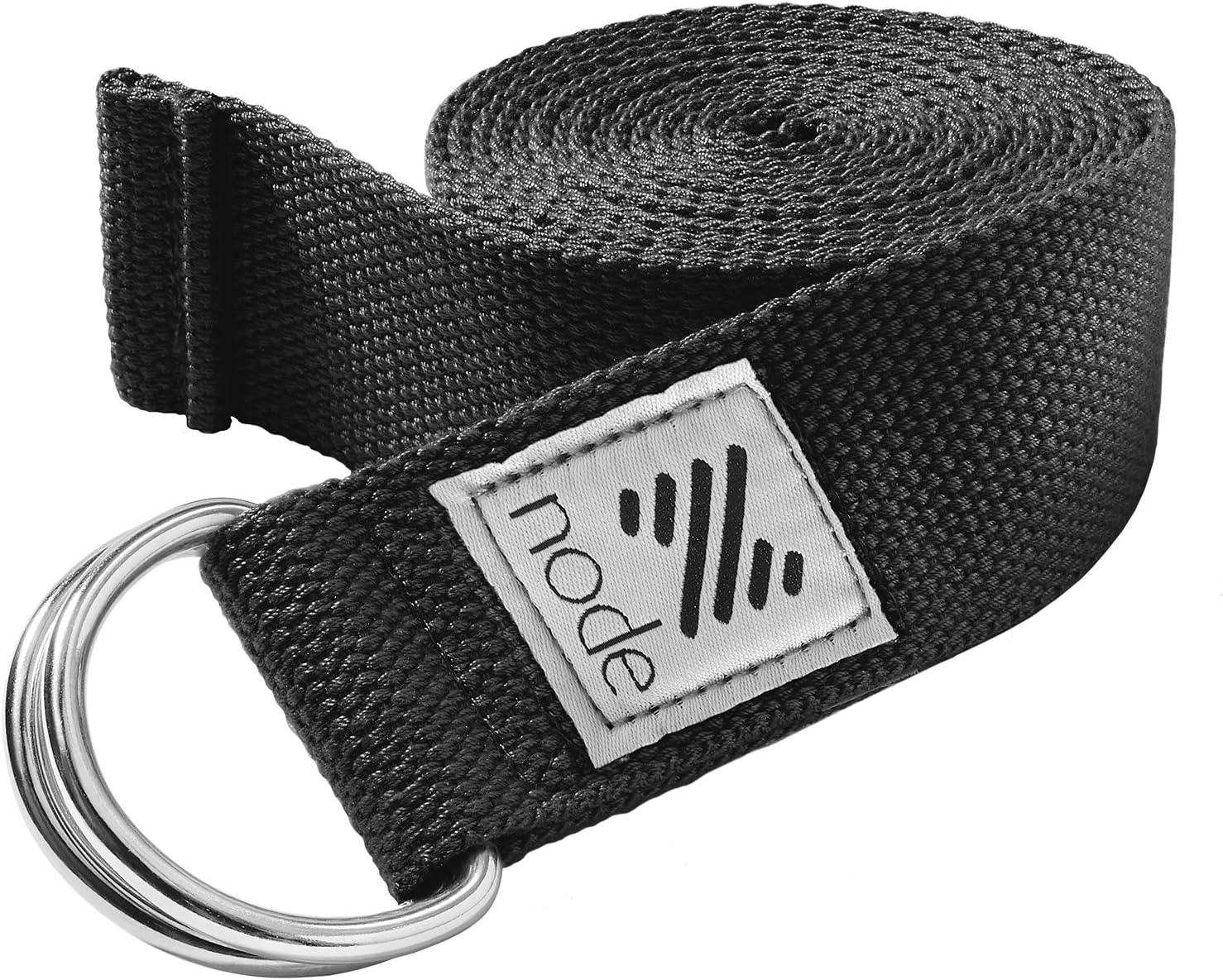 Node Fitness 8' Premium Woven Cotton Blend Yoga Strap with D-Ring Buckle for Stretching