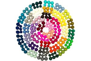 Glaciart One Felt Pom Pom, Felt Balls for Crafts (240 pcs) | 40 Rainbow Colors & 2 Sizes from 0.6 to 0.8 Inch | Perfect for Garlands, DIY Crafts and Decoration