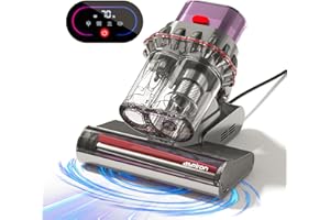 ASPIRON Mattress Vacuum Cleaner with Dust Sensor, 15Kpa UV Bed Vacuum, 99.9% Allergen Removal, Ultrasonic & 40000 RPM/Min Brushroll Rotation, High Heating Octuple Tech, LED Display, Widened Brush, Corded