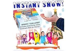 PARTY GOAT Instant Snow Powder for Sensory Play & Decor. 18oz Makes 7 Gallons of Fake Snow. Up to 400 Aritifical Snowballs. Outdoor & Indoor use. Just Add Water. Magic Fun for Kids