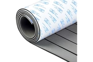 OCEANBROAD Boat Flooring EVA Foam Self-Adhesive 96''x45.6''/36''/28.8''/16.8'' Faux Teak Marine Boat Decking Sheet for Jon Boats Yacht Floor